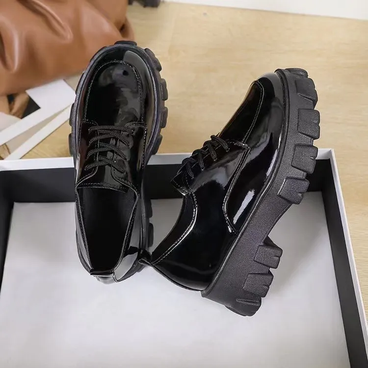 Breakj Breakj Small Leather Shoes Women 2025 British Wind Students Retro Thick-Soled Single Shoes Small Pine Shoes Women Mary Cherish Shoes