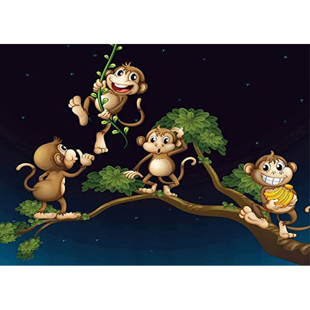 

Little Monkey - Round Drill Diamond Painting - 40*30CM, 501 Original