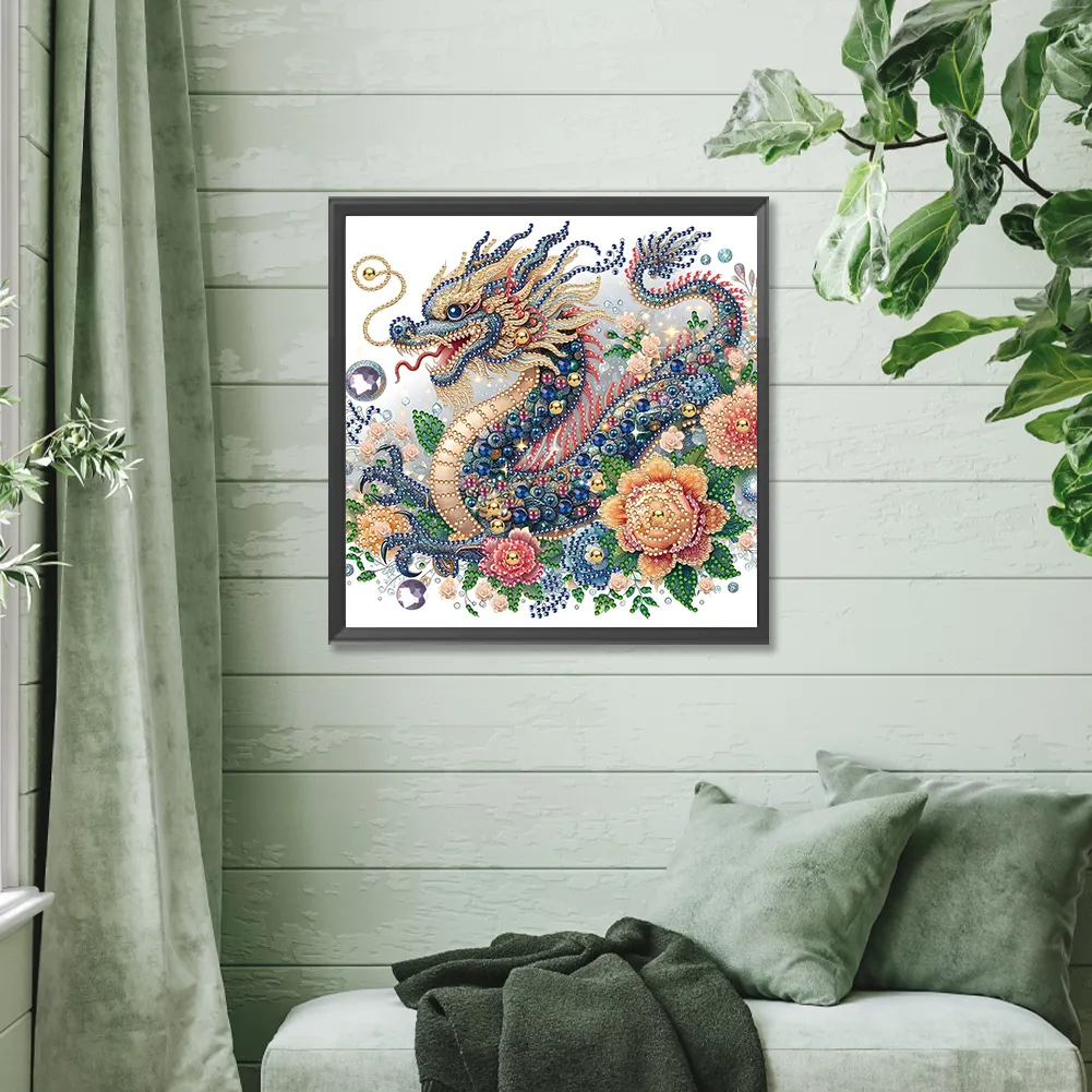 Diamond Painting - Partial Special Shaped Drill - Gorgeous Dragon(Canvas|30*30cm)