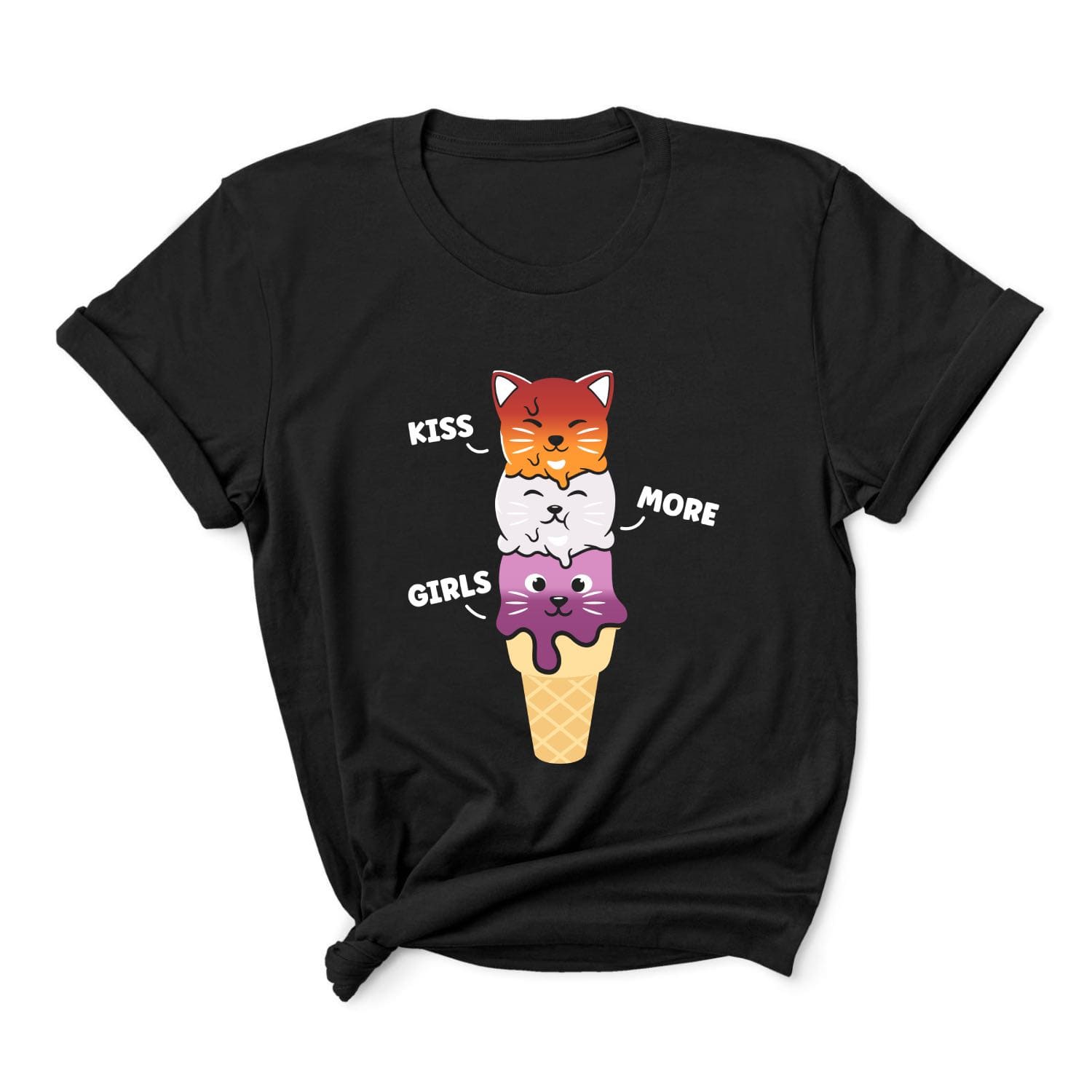 Lesbian pride t-shirt kawaii cats