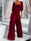 Empire Half Sleeves Wide Leg Jumpsuits