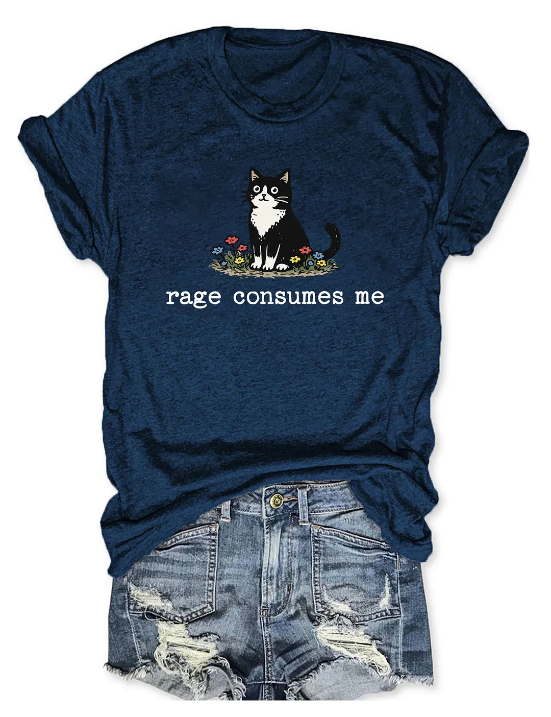 Rage Consumes Me Funny Cat T-shirt