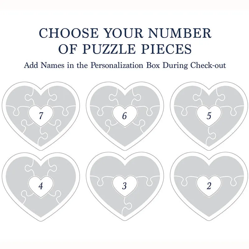 Personalized Family Heart Wooden Puzzle Frame Gift for Mom