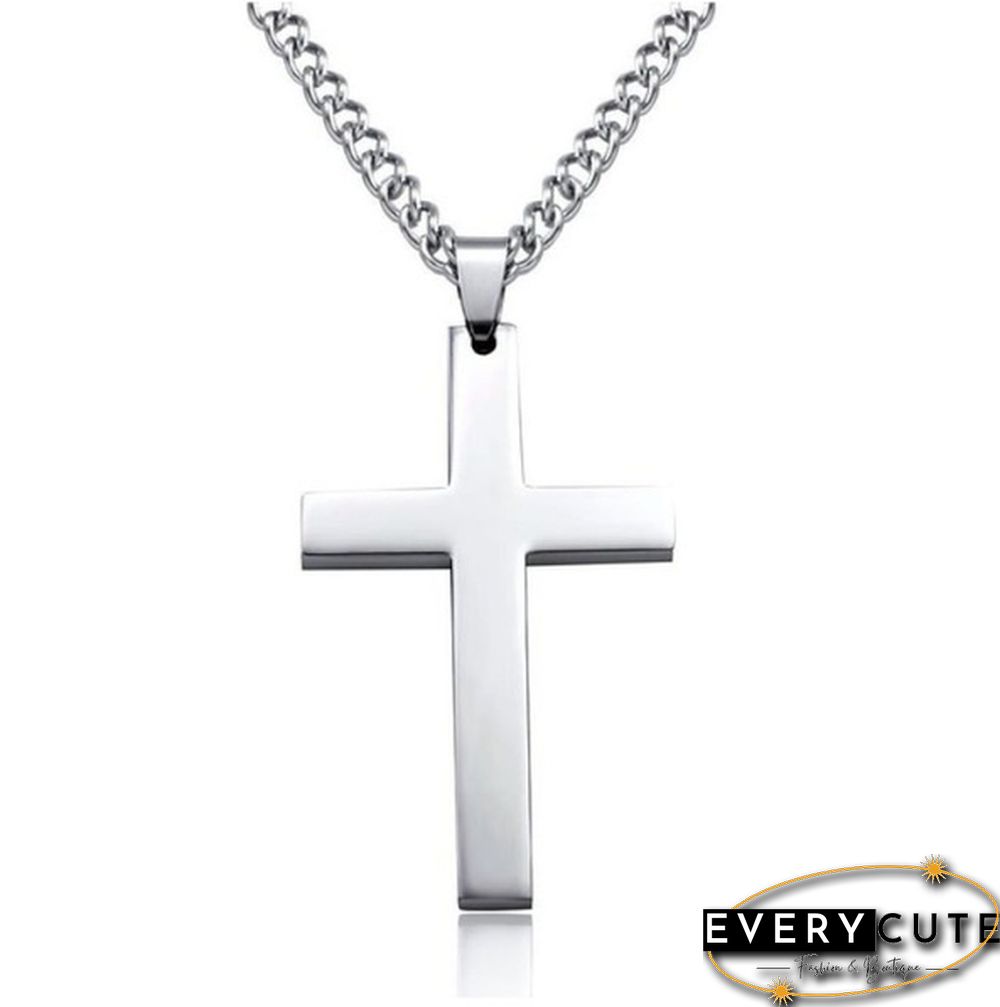 Fashion Simple Cross Pendant Necklace Cross Necklace Jewelry for Men Christmas gift