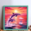 (Counted/Stamped)Dolphins At Sunset-11CT Cross Stitch 40*40cm/15.75*15.75in