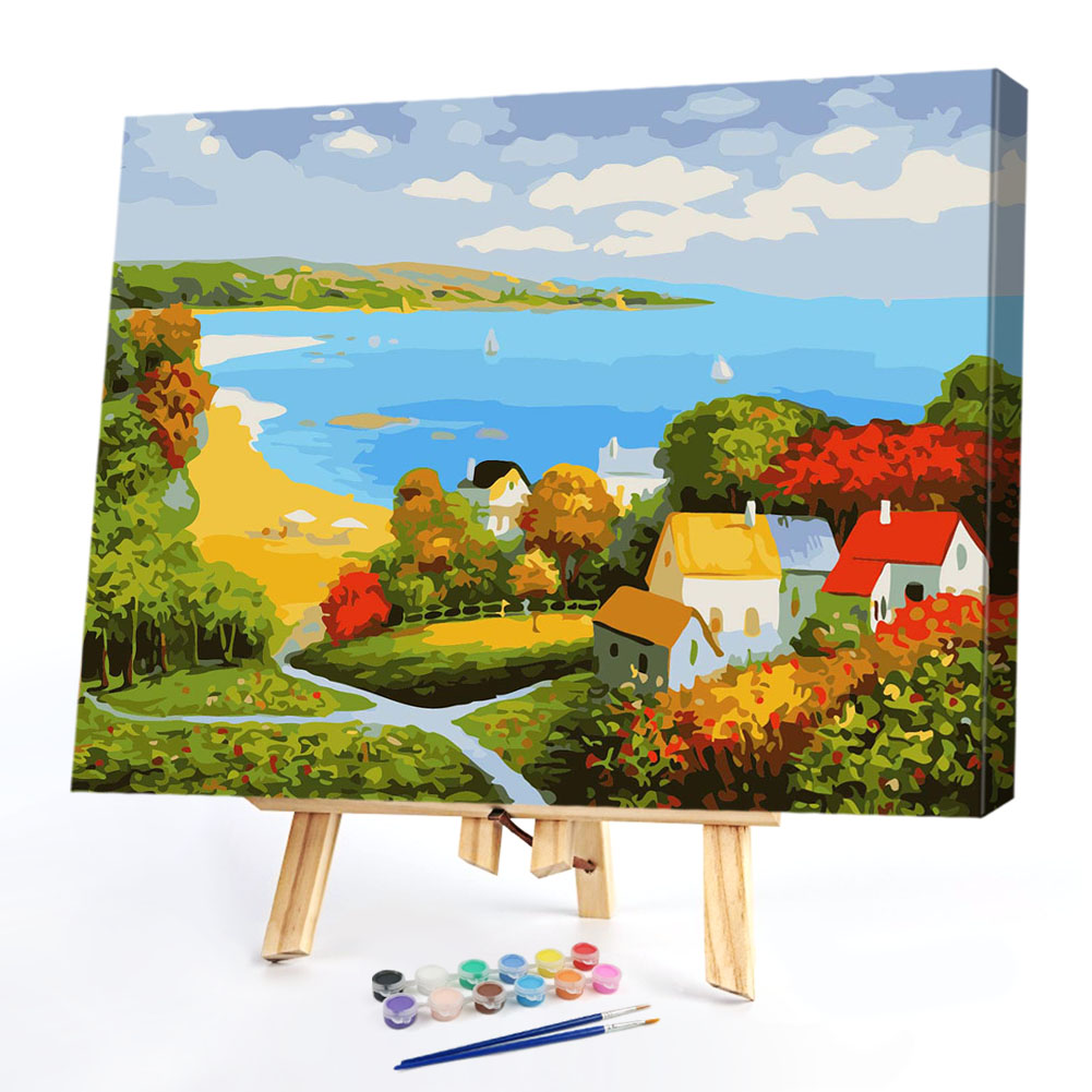 

40*50CM Paint By Numbers-Seaside Cabin, 501 Original