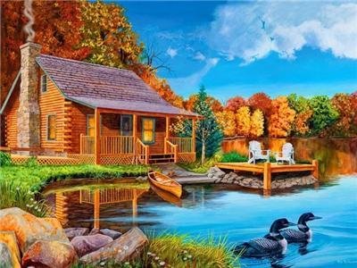 Landscape House Paint By Numbers Kits UK For Adult Y5711