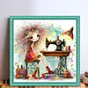Weird Sewing Girl-11CT Stamped Cross Stitch 40*40cm/15.75*15.75in tapestrymarket