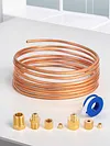 72 Inch Oil Pressure Line Gauge Kit Copper Set of Copper Tube and Threaded Parts