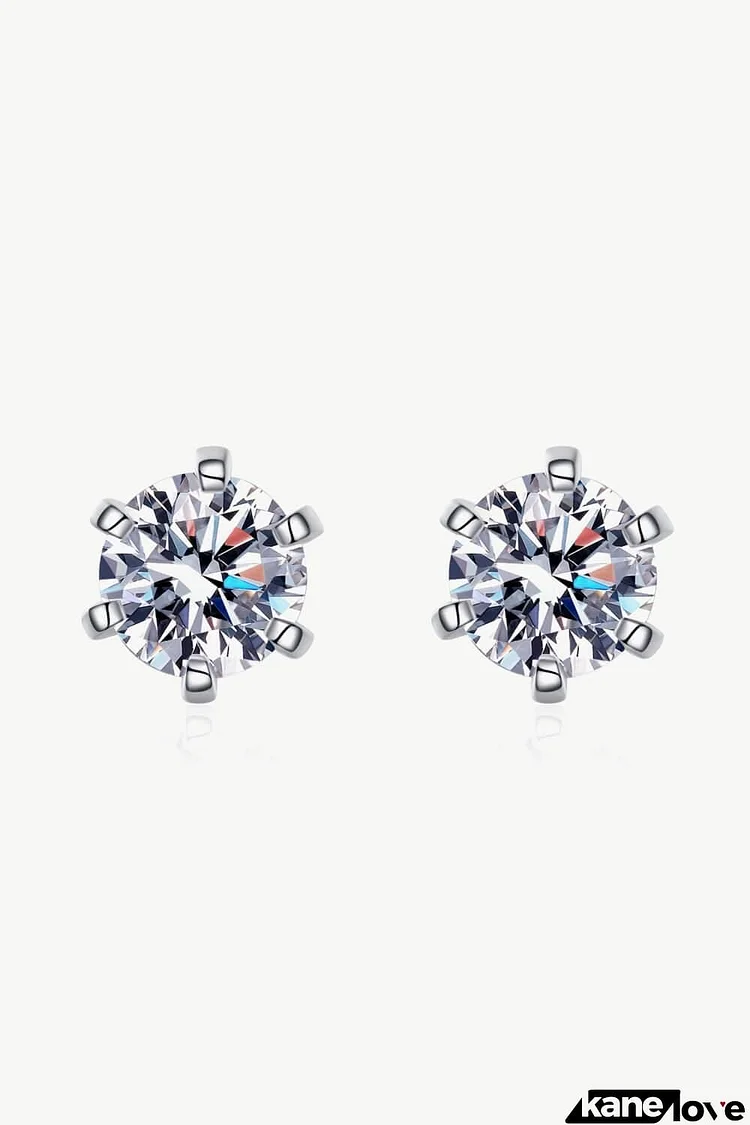 2 Carat Inlaid Moissanite Stud Earrings