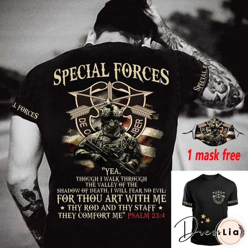 Special Forces Yea Though I Walk Through The Valley of The Shadow of Death T Shirt