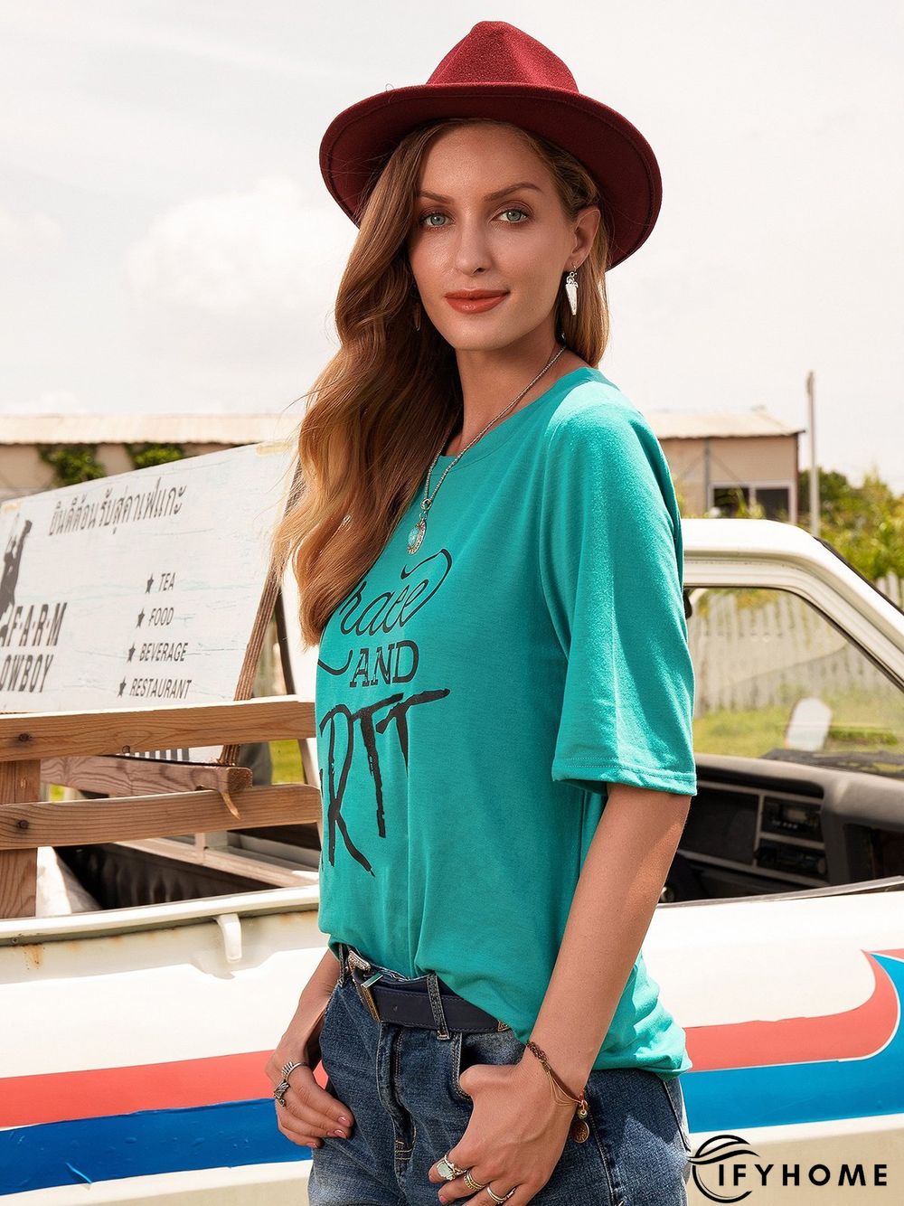 Summer casual simple printed T-shirt | IFYHOME