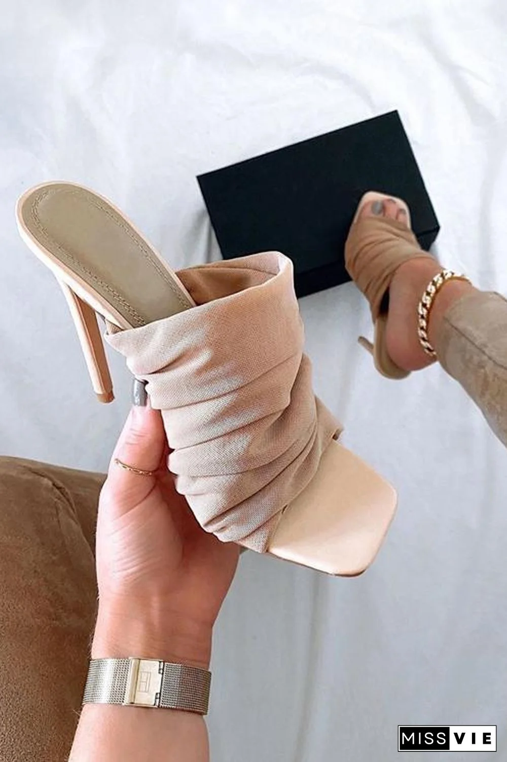 Mesh High Heel Sandals