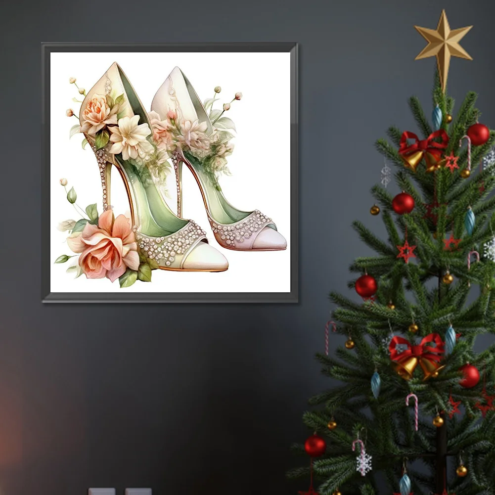 Full Round Diamond Painting 30*30cm - Flower High Heels