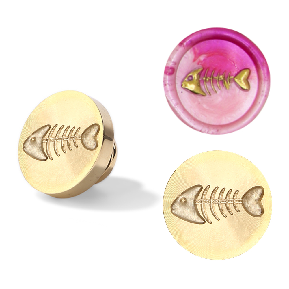 

25mm 3D Fish bone Pattern Sealing Wax Stamp - Wax Seal Stamp, 501 Original