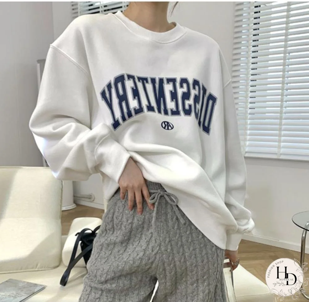 Modern Printed Color Long Sleeve Sweatshirt