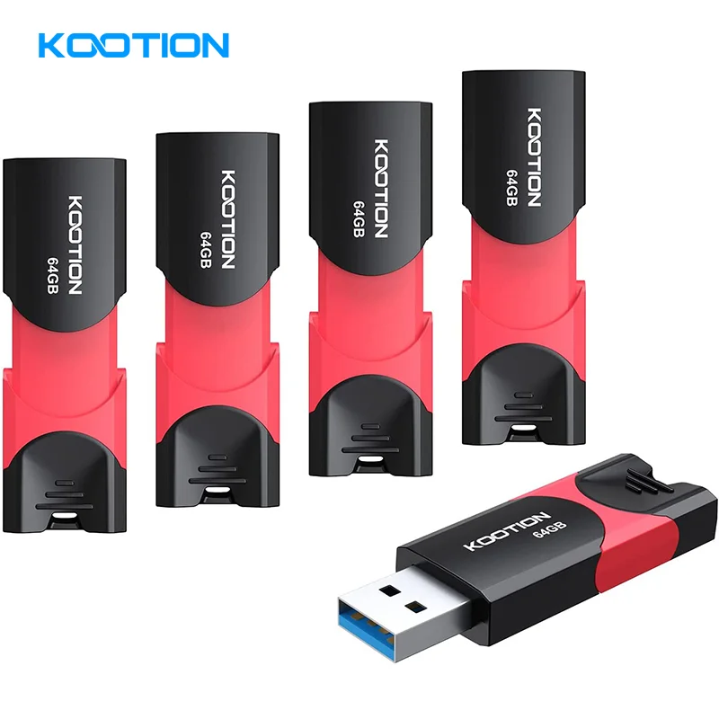 KOOTION 64GB Retractable USB 3.0 Flash Drive 5 PCS