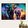 Diamond Painting -DIY Full Round Drill Stained Glass Two Elephants(60*40CM)