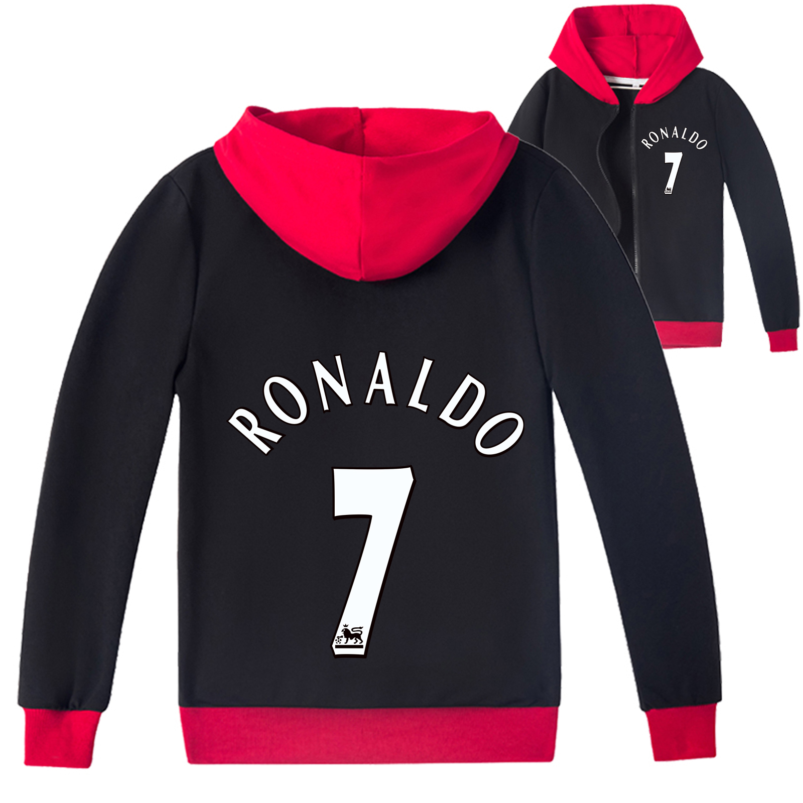 Mayoulove Kids' Cristiano Ronaldo Zip-Up Jacket - Trendy Sporty Style for Boys  Girls, Perfect for Fans-Mayoulove