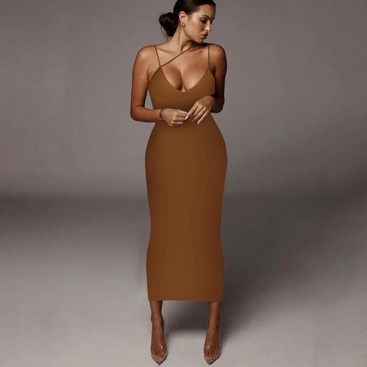 Women's All Over Leopard Print Asymmetrical Cami Dress, Elegant Sleeveless Spaghetti Strap Bodycon Fit Dress for Party Club Night Out, Fashion Chic Sundress, Ladies Summer Clothes, Midi Dress, Womenswear (Light&thin fabic) Women's All Over Leopard Print Asymmetrical Cami Dress, Elegant Sleeveless Spaghetti Strap Bodycon Fit Dress for Party Club Night Out, Fashion Chic Sundress, Ladies Summer Clothes, Midi Dress, Womenswear (Light&thin fabic)