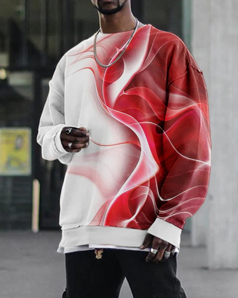 men's abstract graphic printed sweater