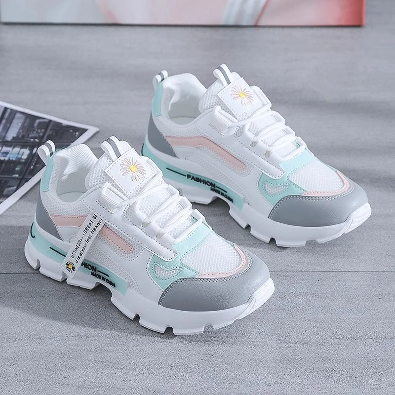 Women Korean Platform Sneakers Women Shoes Thick Bottom Chunky Sneakers Breathable Mixed Colors Slip on Casual Shoes Woman 2022