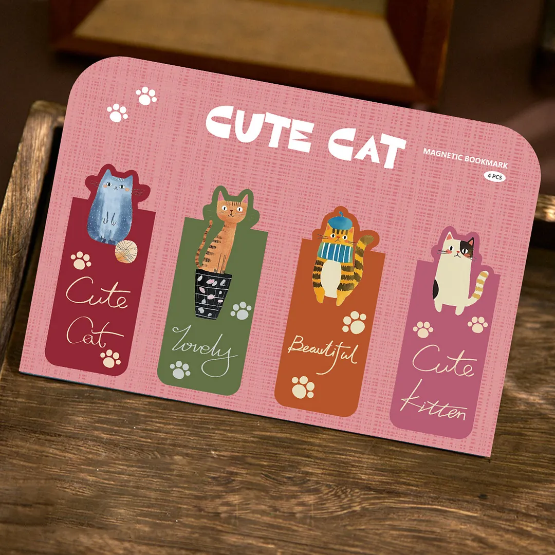16Pcs Retro Cute Theme Magnetic Bookmarks Lightweight Page Markers Waterproof Scratch-Resistant for Women Men Book Lovers Reading Office Supplies