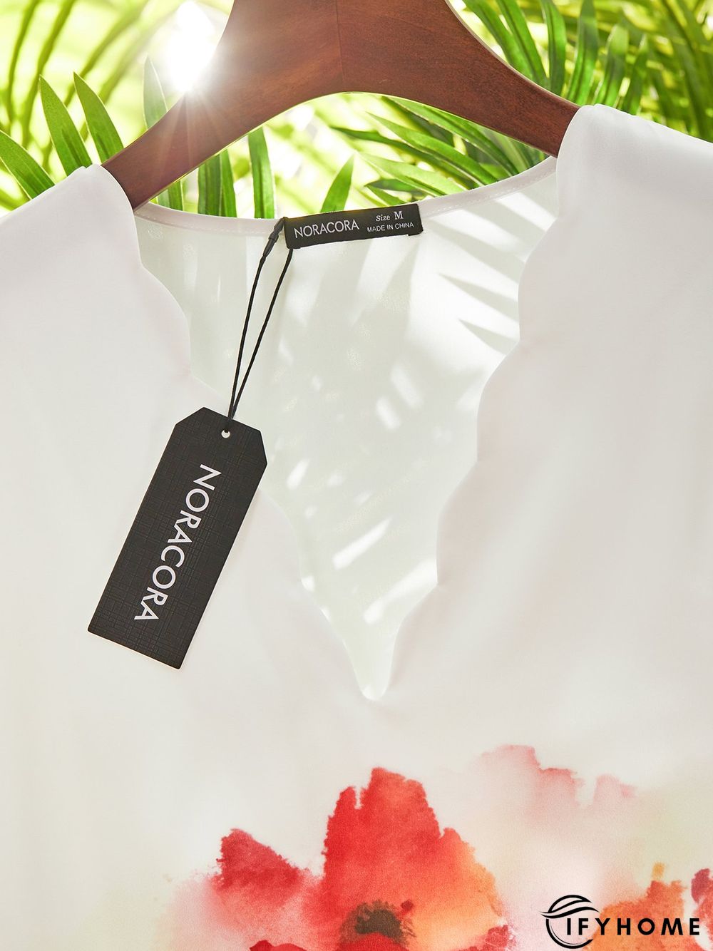 Floral Short Sleeve V Neck Printed Tunic Top | IFYHOME