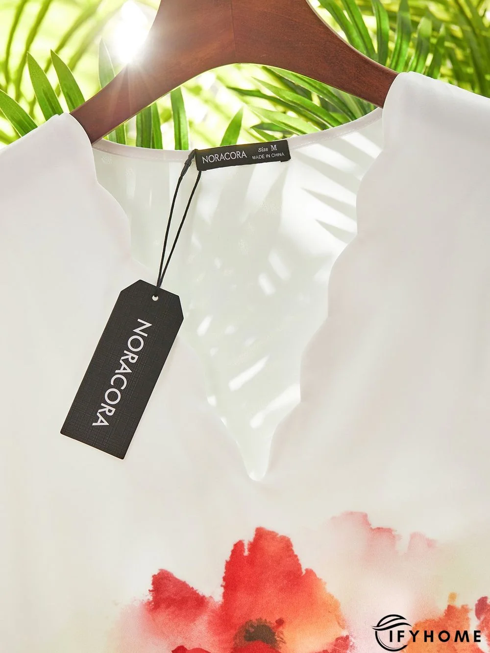 Floral Short Sleeve V Neck Printed Tunic Top | IFYHOME