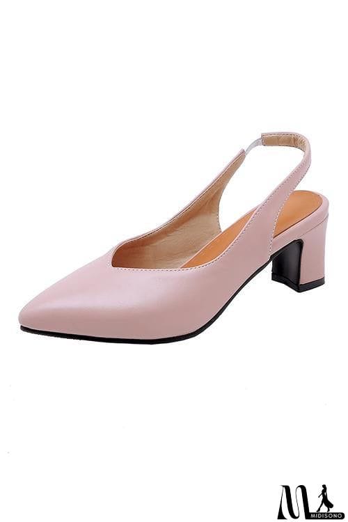 MidiSono - Pointed Toe Mid Heel Pumps