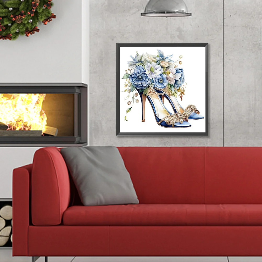 Full Round Diamond Painting 30*30cm - Flower High Heels