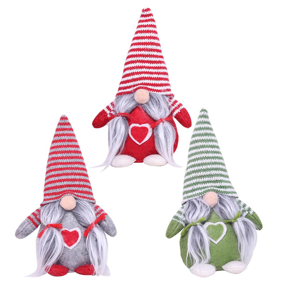 

Striped Faceless Doll Ball Body Pendant Christmas Ornament Home Party Decor, Red, 501 Original