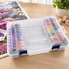 44 Double Buckle Clear Bead Organizer Box with Compartments Plastic Storage Boxes Set with Stickers Multifunctional Diamond Painting Storage Containers for Diamonds Seeds Beads Nail Rhinestones