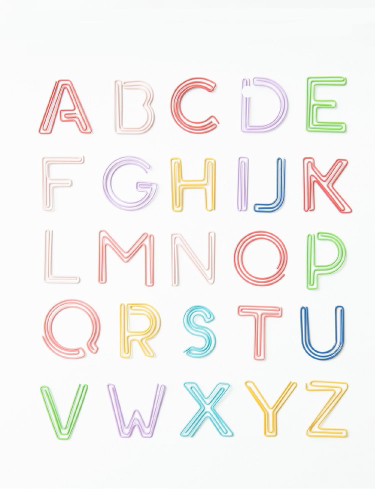 JOURNALSAY 26pcs INS Color Letter Shape Paper Clips