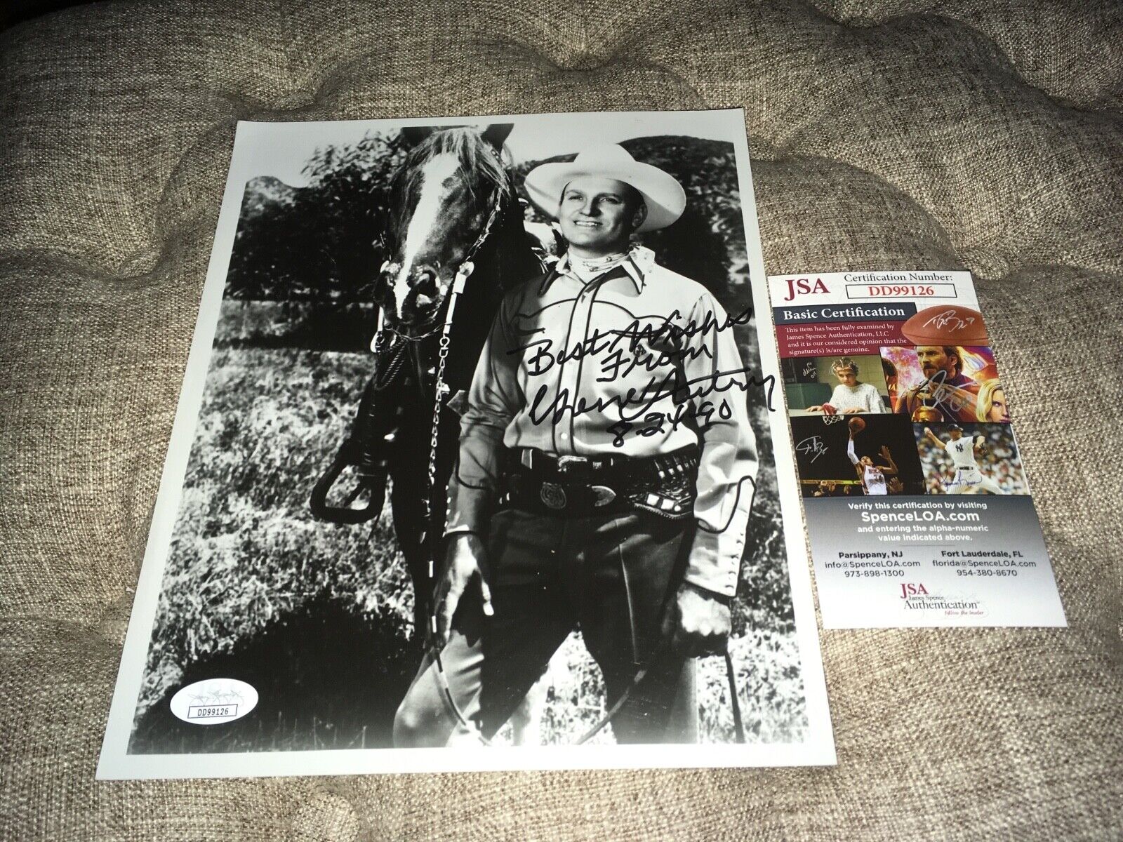 Gene Autry The Signing Cowboy Signed 8 x 10