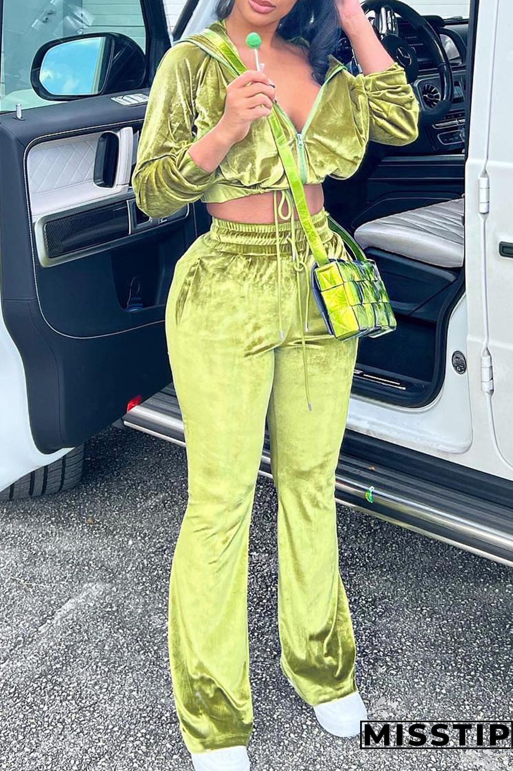 Rose Red Casual Solid Patchwork Zipper Hooded Collar Long Sleeve Two Pieces