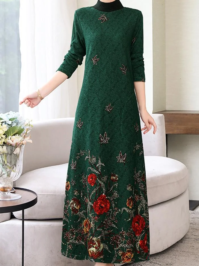 Elegant Plus Size Plus Velvet Padded Dress