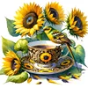 Bird Teacup-14CT Counted Cross Stitch Kit(40x40cm)
