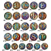 (Upgrade Size)DIY Double Sided Diamond Painting Alphabet Family Last Name Initial Sign Ornament with Chain Window Hanging Kit