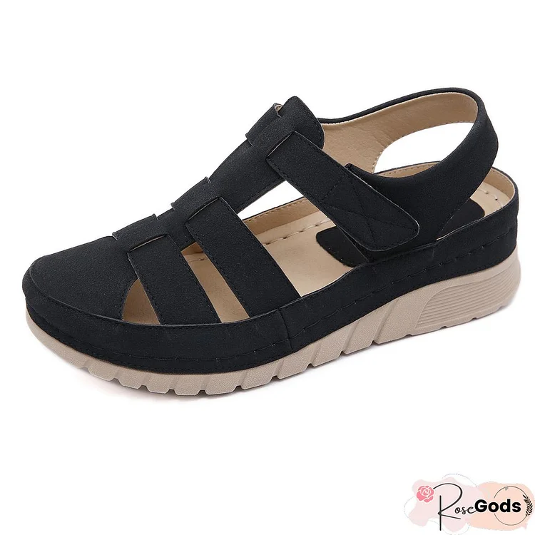 Flat Hollow Elastic Strap Shoes Soft Sole Lightweight Sandals