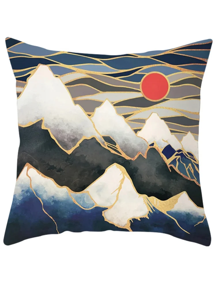 Mountain Art Painting Series Printed Pillow Case