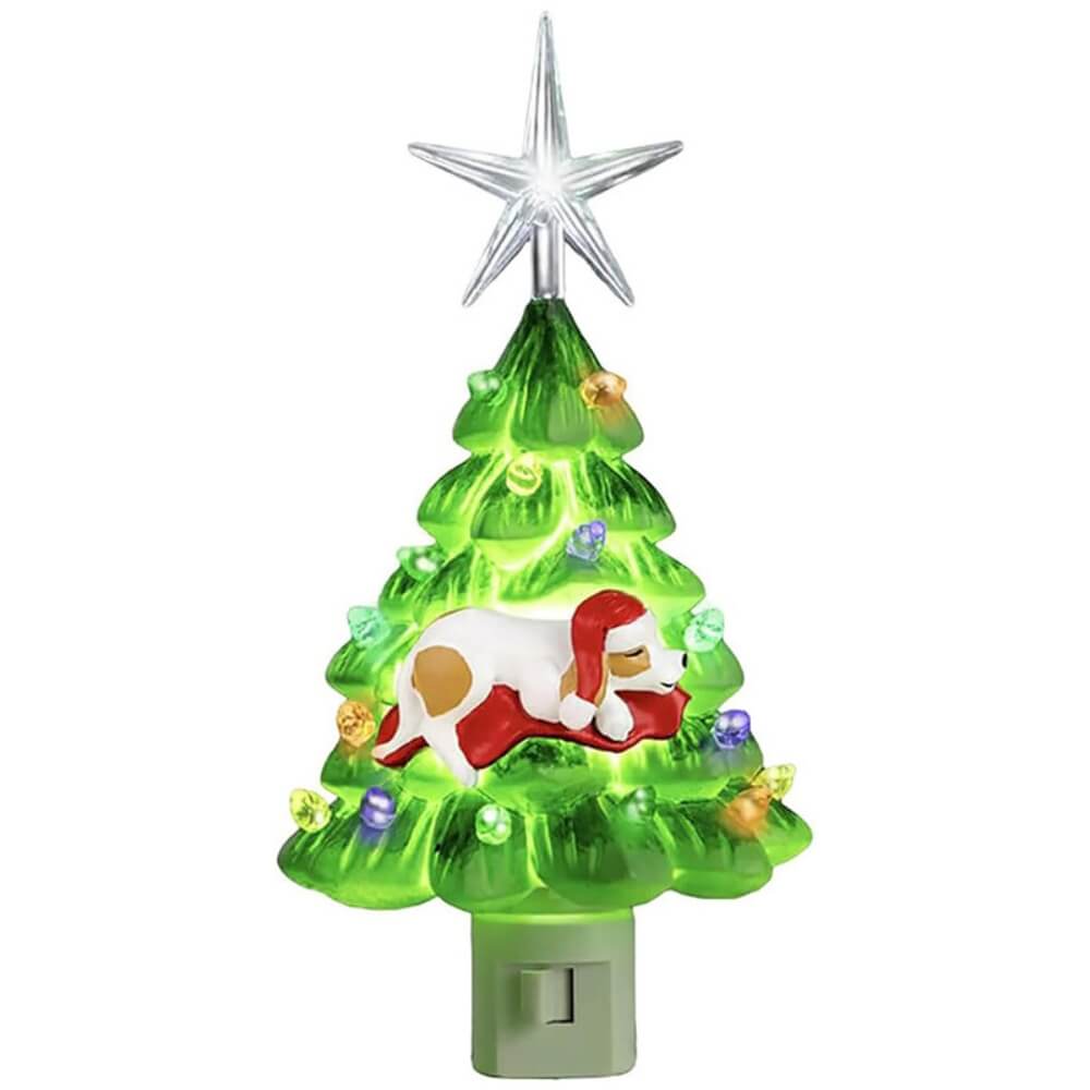 Resin Christmas Puppy Night Light