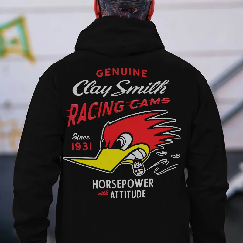 CLAY SMITH RACING CAMS Hot Rod Bird Print Men's Hoodie