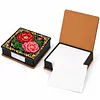 PU 5D Pearl Diamond Painting Kit Note Box DIY Diamond Art Notepad Box with 160 Sheets of Paper (Camellia Flower)