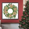 >SALE<5D DIY Partial Special Shaped Drill Diamond Painting Xmas Wreath Decor 30x30cm