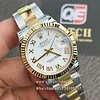 Lady's Rolex 31mm Datejust M278273-0001 Two Tone Yellow Gold on Oyster with White Roman Dial Super clone