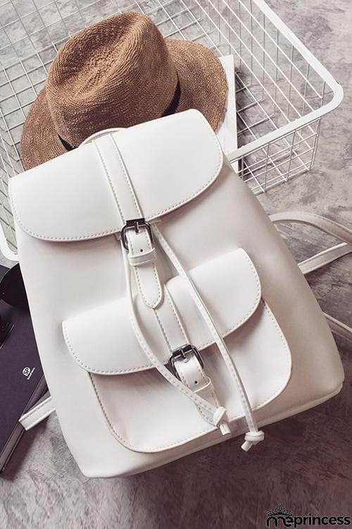 Leather Buckle Backpack