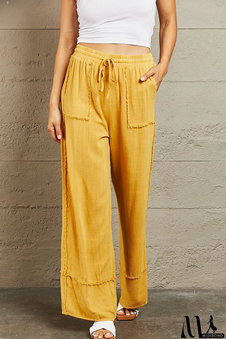 HEYSON Love Me Full Size Mineral Wash Wide Leg Pants