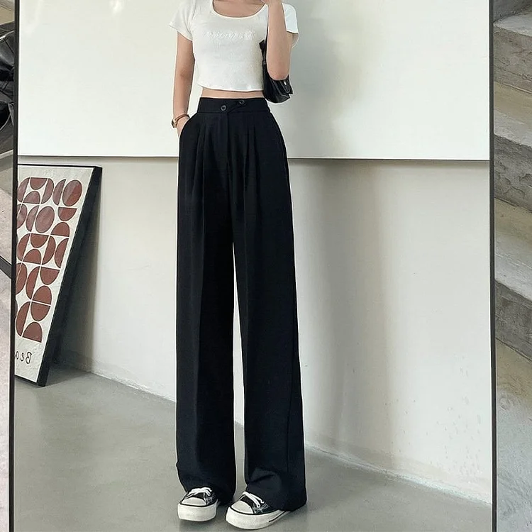 Pantalon large à taille haute polyvalent et flatteur pour la silhouette