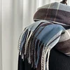 Autumn Winter Women Men Unisex Plaid Shawl Scarf